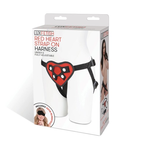 Arnés Strap-On Ajustable de Corazón Rojo Lux Fetish