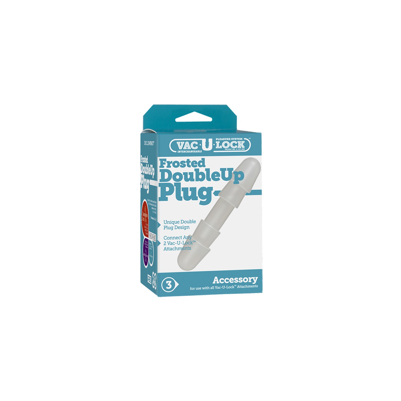 Plug Doble Vac-U-Lock Frosted - Diversión Versátil en Bondage