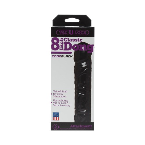 Dildo Clásico Vac-U-Lock 8in CODEBLACK