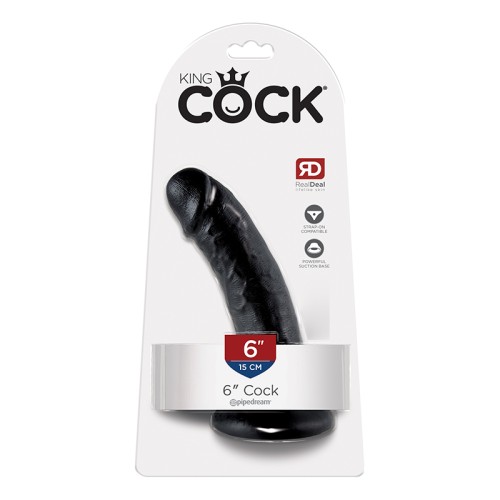 Pipedream King Cock Dildo Realista de 6 Pulgadas con Ventosa Negra - Experiencia Auténtica