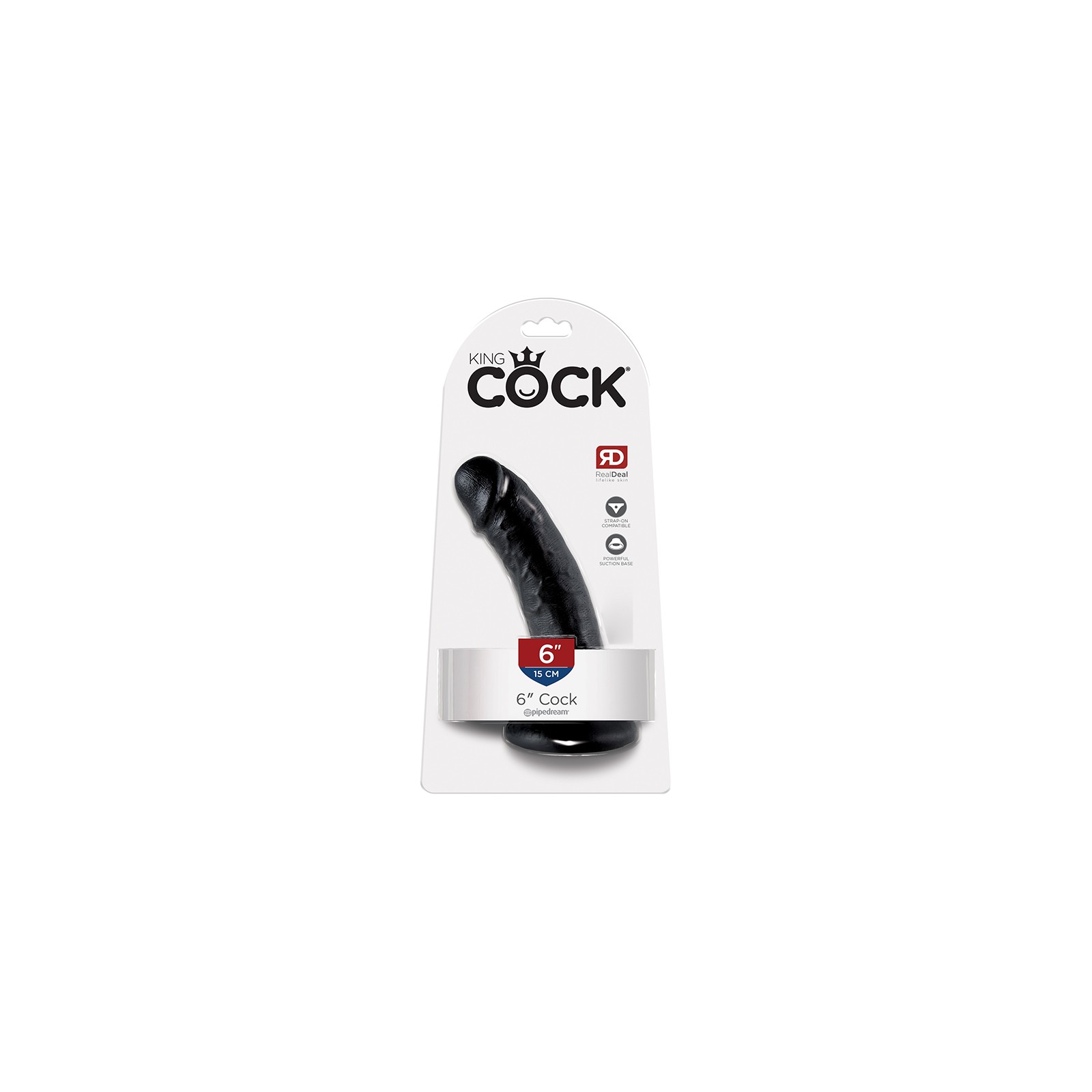 Pipedream King Cock 6 in. Realistic Dildo with Suction Cup Black - Authentic Experience