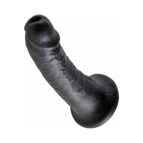 Pipedream King Cock 6 in. Realistic Dildo with Suction Cup Black - Authentic Experience