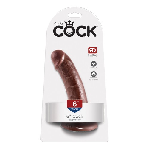 Pipedream King Cock 6 in. Realistic Dildo with Suction Cup Brown