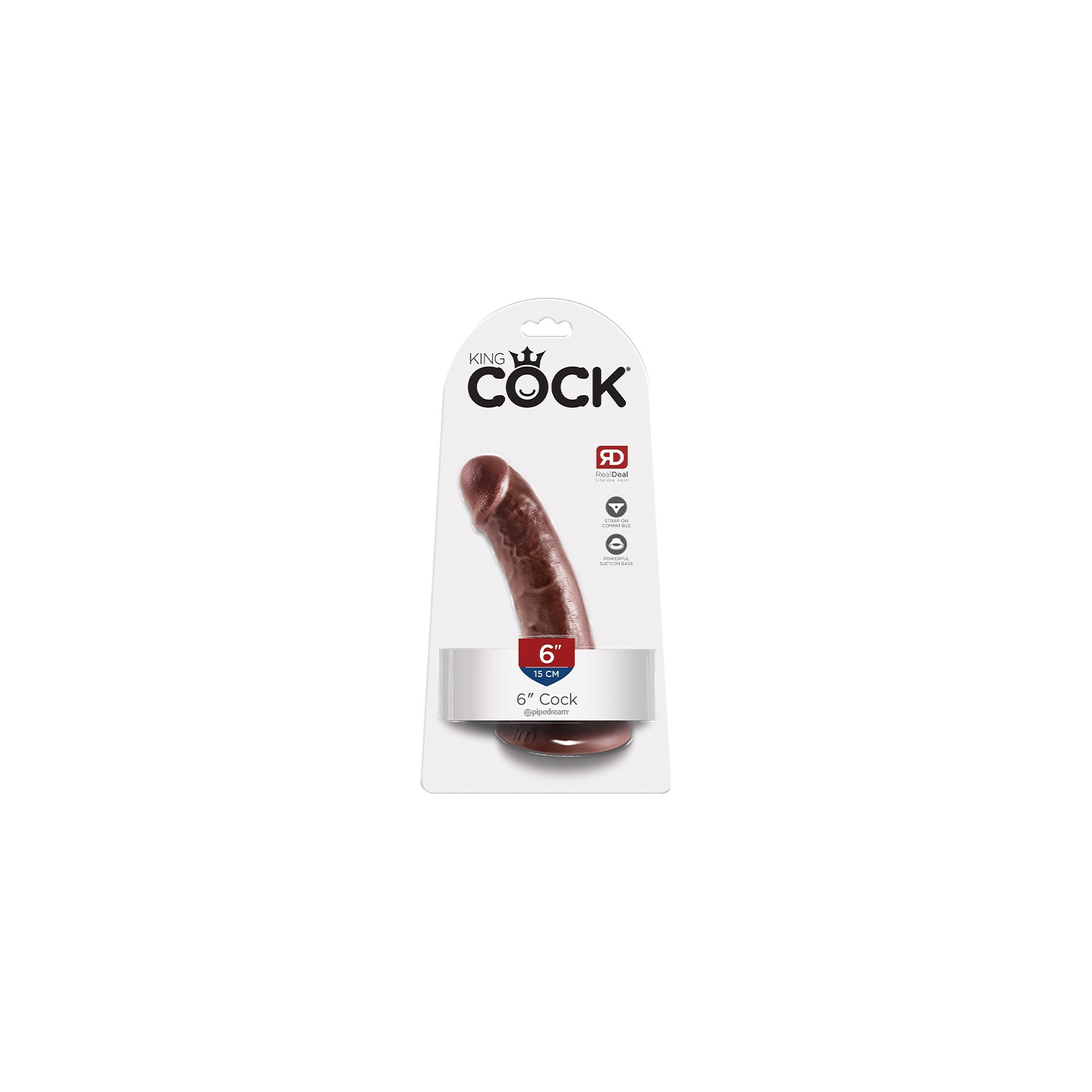 Pipedream King Cock 6 in. Realistic Dildo with Suction Cup Brown