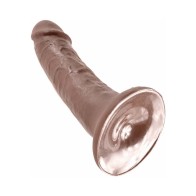 Pipedream King Cock Dildo Realista de 6 in. con Ventosa en Marrón