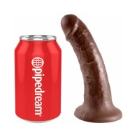 Pipedream King Cock 6 in. Realistic Dildo with Suction Cup Brown