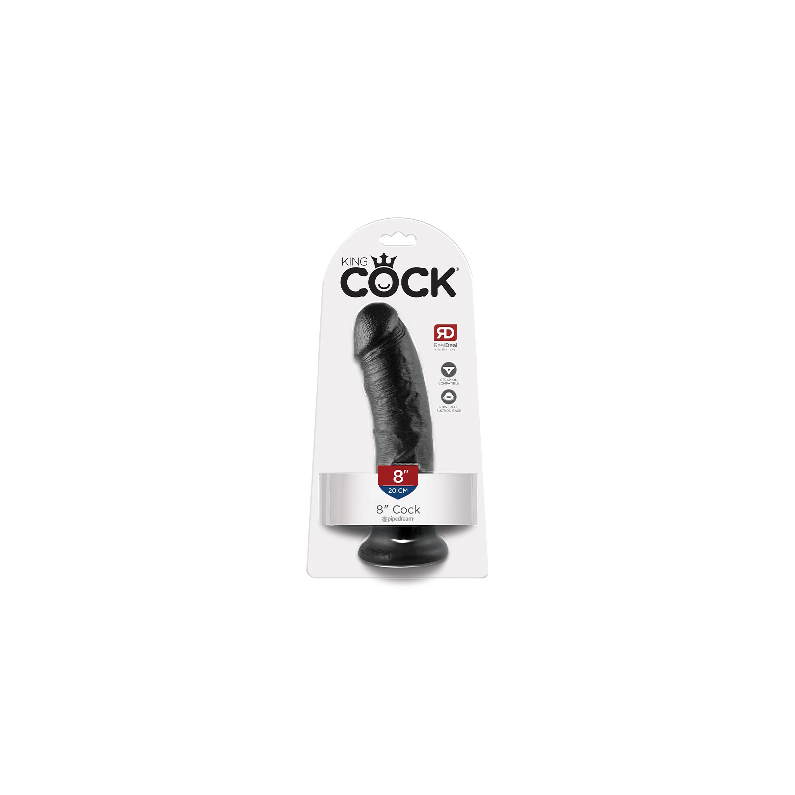 Pipedream King Cock 8 Inch Realistic Dildo - Black