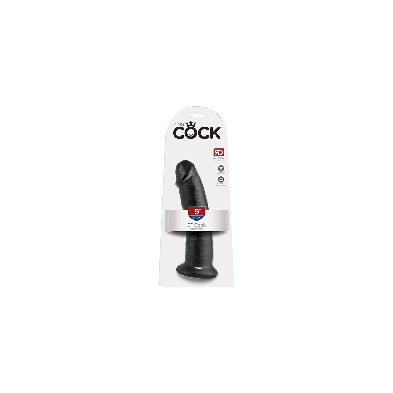 Pipedream King Cock Dildo Realista de 9 in. con Ventosa en Negro