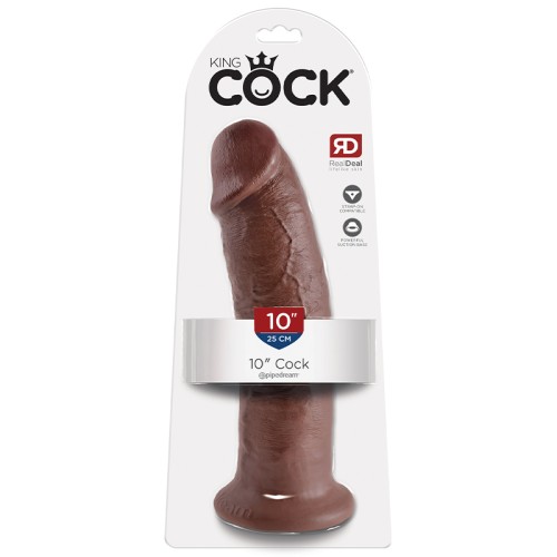 Pipedream King Cock 10 in. Realistic Dildo with Suction Cup Brown