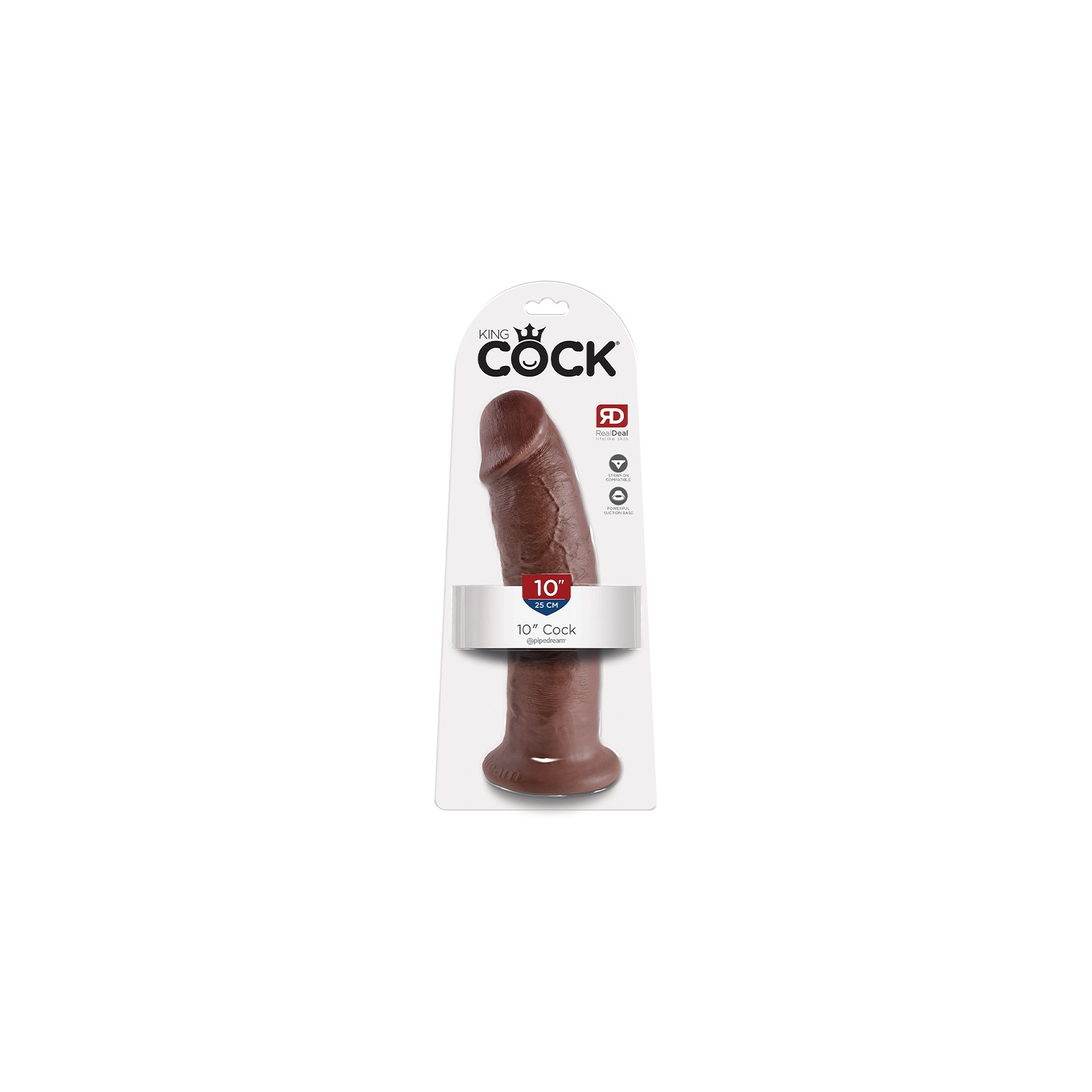 Pipedream King Cock 10 in. Realistic Dildo with Suction Cup Brown