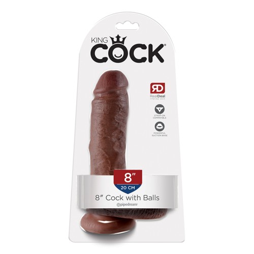 Pipedream King Cock 8 in. Cock With Balls Brown