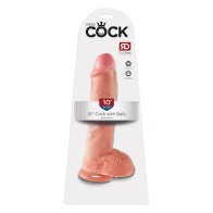 10 in. Realistic Dildo with Suction Cup and Balls