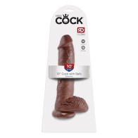 Pipedream King Cock Dildo Realista 10 in. Marrón