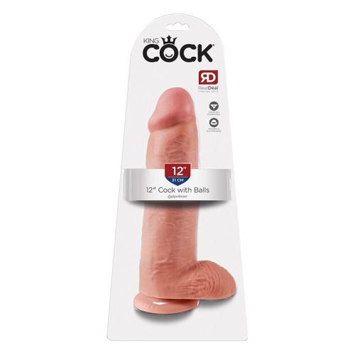 Pipedream King Cock 12 in. Realistic Suction Cup Dildo - Authentic Experience