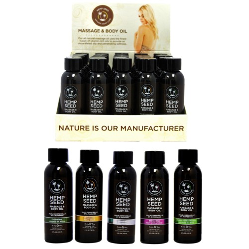 Earthly Body Massage Oil Display for Sensual Experience