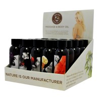 Earthly Body Edible Massage Oil Display for Sensual Care