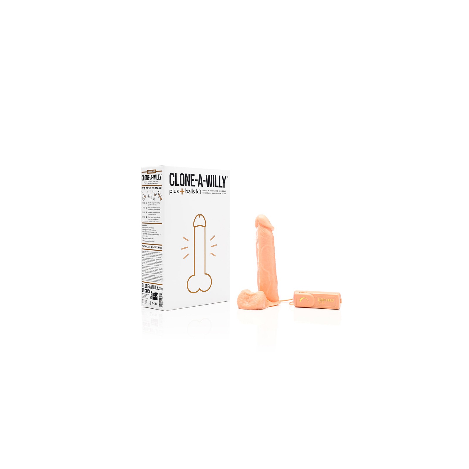 Kit de Moldeo Clone-A-Willy Plus con Testículos Tono de Piel Claro