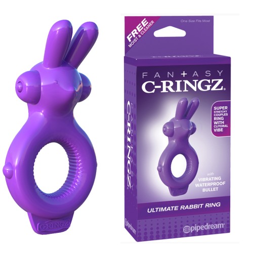 Pipedream Fantasy C-Ringz Vibrating Ultimate Rabbit Ring With Ears Purple