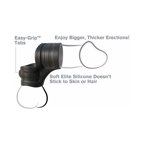 C-Ringz Mr. Big Cock Ring & Ball Stretcher Sling de Silicona Negra