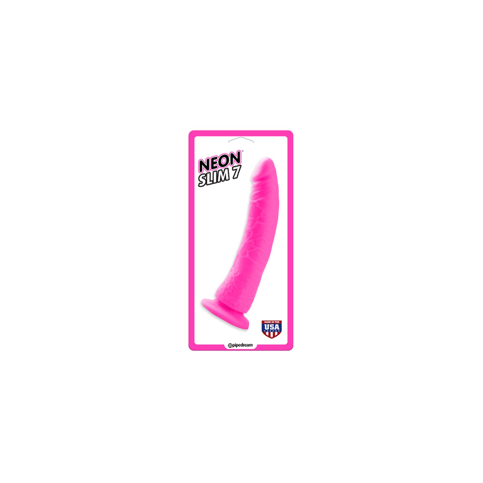 Pipedream Neon Slim 7 Realistic 7 in. Dildo With Suction Cup Pink