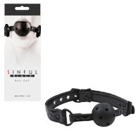 Sinful Vinyl Ball Gag in Black