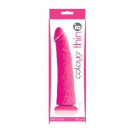 Dildo Delgado Colours Pleasures 8 Pulgadas Rosa