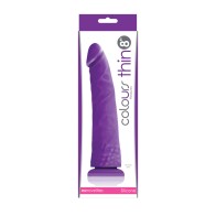 Thin Purple Dildo - Colours Pleasures 8 in.