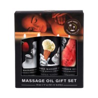 Earthly Body Hemp Seed Edible Massage Oil 3-Piece Gift Set