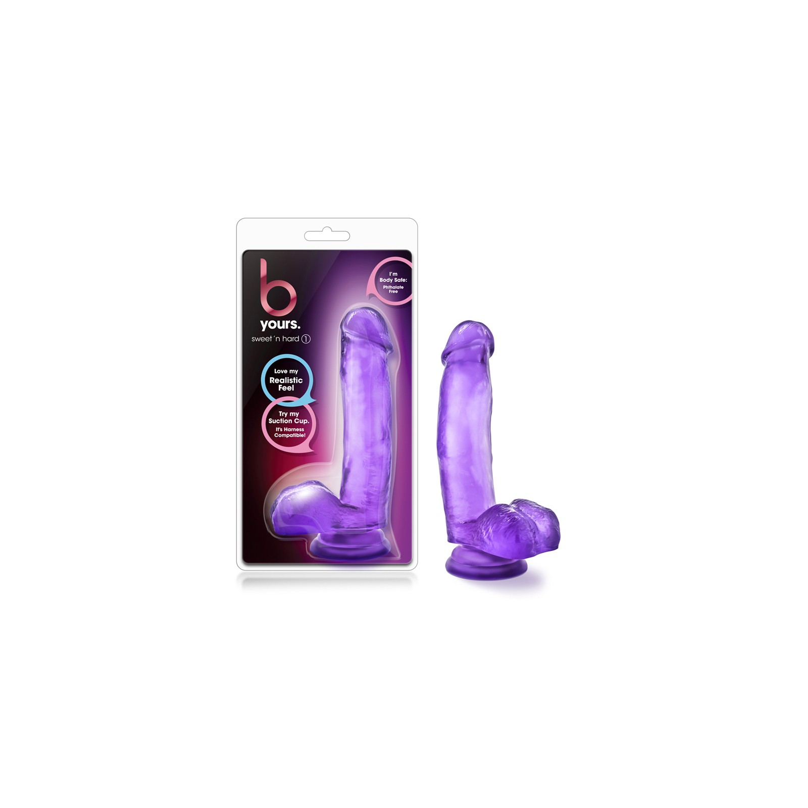 B Yours Sweet n Hard 7 Inch Dildo Purple