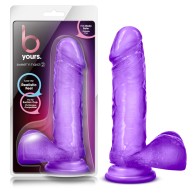 B Yours Sweet 'n Hard 2 Realistic Dildo with Balls Purple