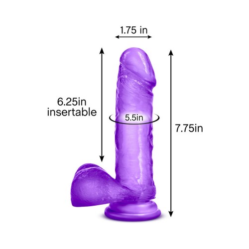 B Yours Sweet 'n Hard 2 Realistic Dildo with Balls Purple