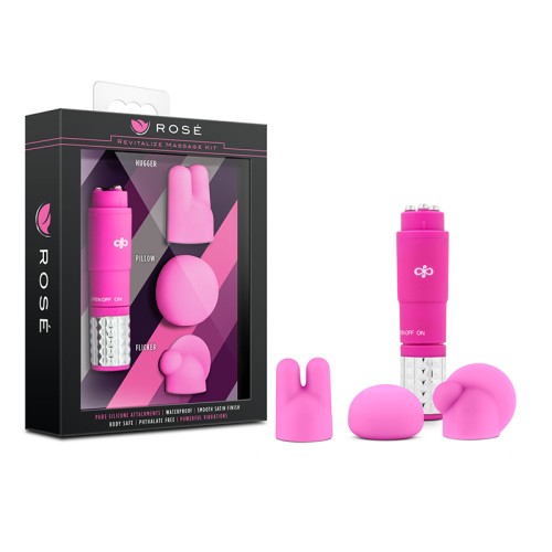 Rose Revitalize Massage Kit with Mini Vibrator & Attachments