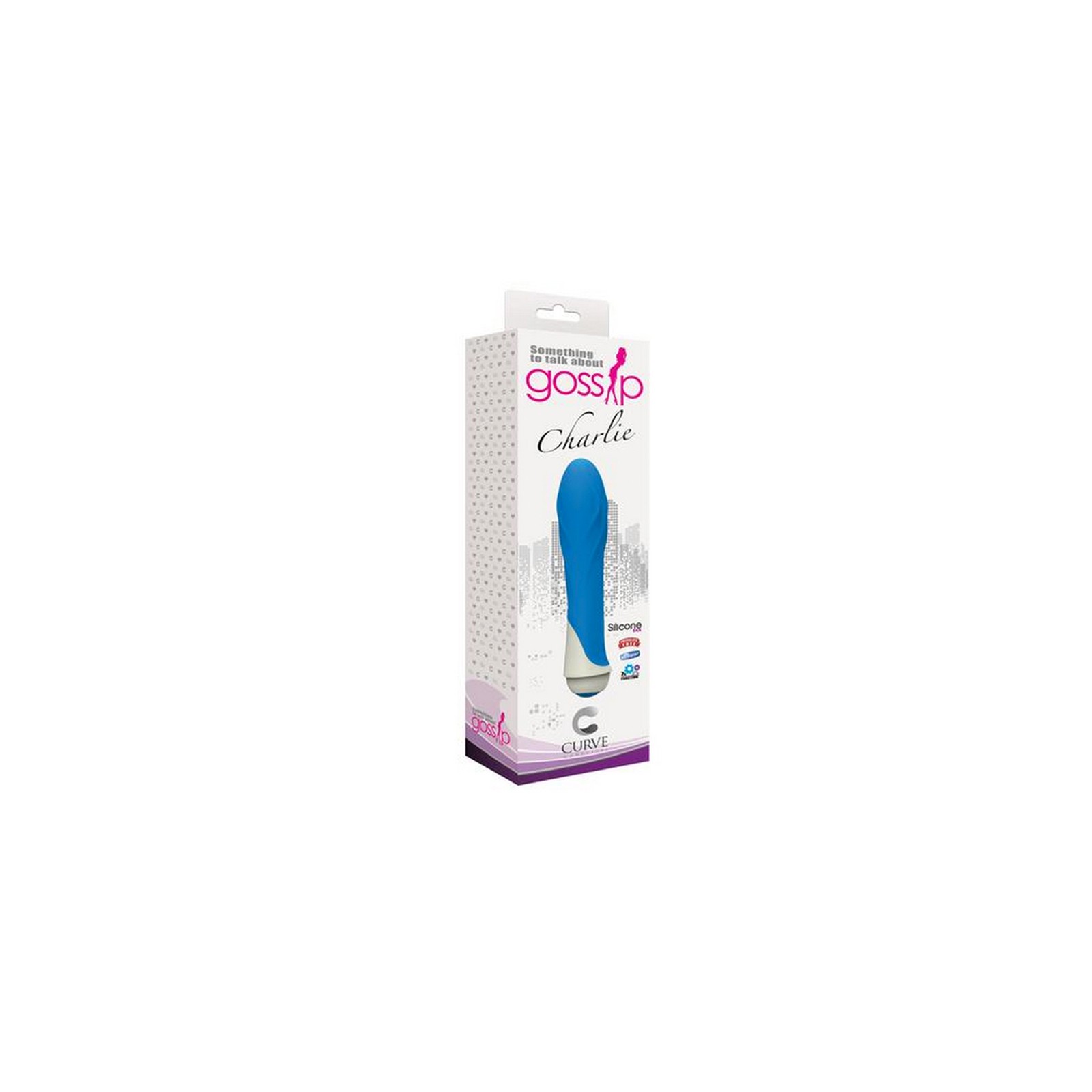 Curve Toys Gossip Charlie Waterproof Textured Silicone Vibrator Azure