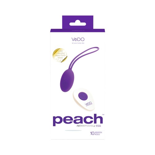 VeDO Peach Rechargeable Egg Vibe - Into You Indigo