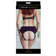 Arnés Ajustable Strap-On Lush de Sportsheets Morado - Para Doble Placer