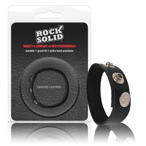 Anillo para el Pene de Cuero Ajustable Rock Solid