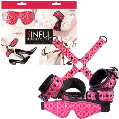 Kit de Bondage de Vinilo Sinful Rosa