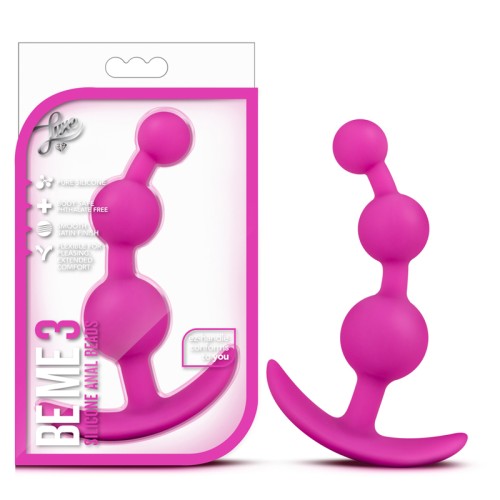 Luxe Be Me 3 Silicone Anal Beads Plug Pink