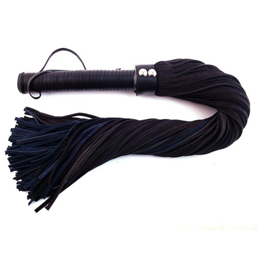 Rouge Suede Flogger with Leather Handle for BDSM