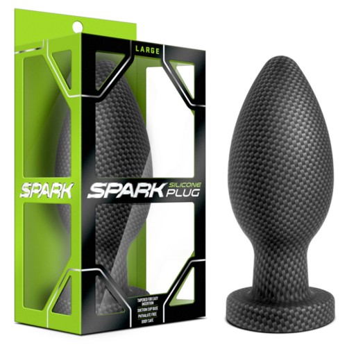 Spark Large Silicone Anal Plug - Carbon Fiber