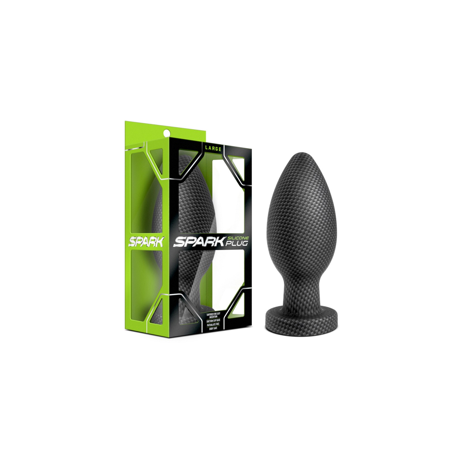 Spark Large Silicone Anal Plug - Carbon Fiber