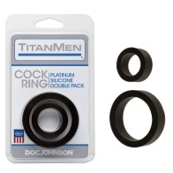 Pack de Anillos para El Pene Titanmen Silicone Platinum Negro