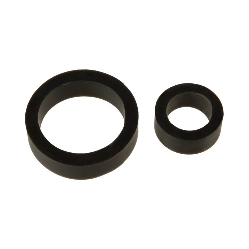 Titanmen Platinum Silicone Double Cock Ring Pack Black