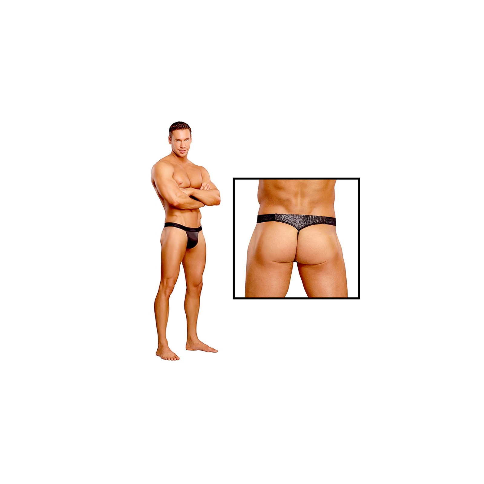 Male Power Cobra Micro V Thong Black