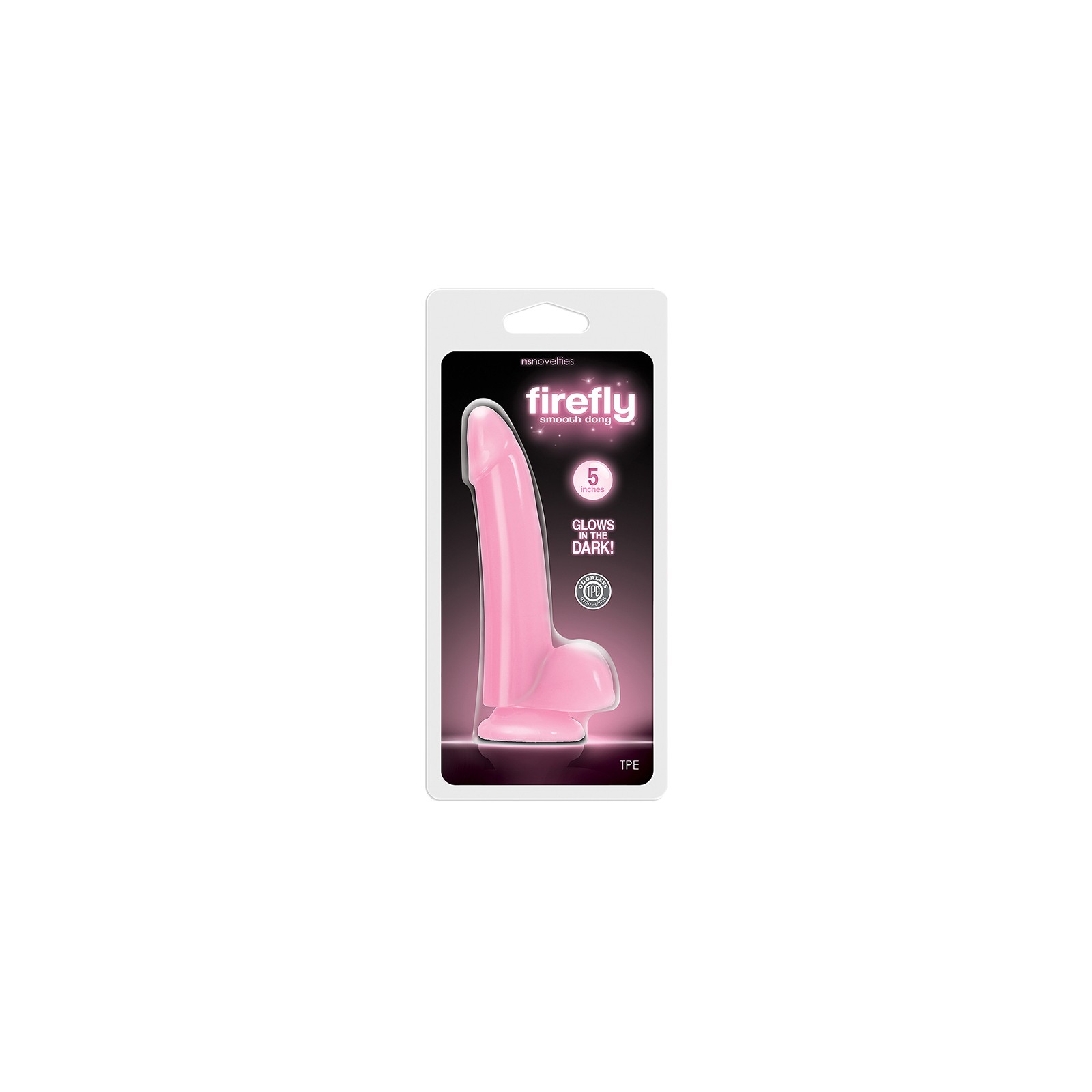 Firefly Smooth Dong 5 in. Glow-in-the-Dark Pink