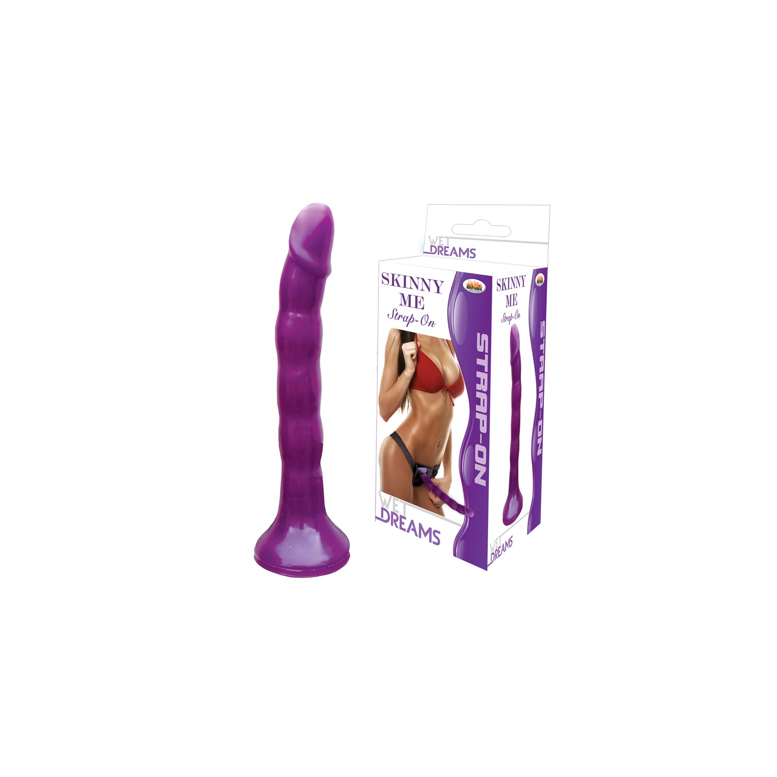 Skinny Me Strap-On Dildo with Harness Purple