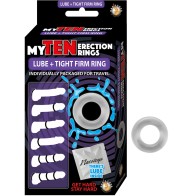 Mis Diez Anillos de Erección Firmes Transparentes con Lubricante