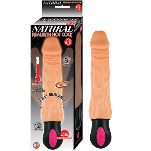 Natural Realskin Heated Vibrating Dong #3