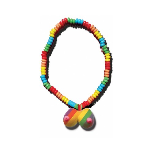 Rainbow Boobie Candy Necklace for Fun Occasions