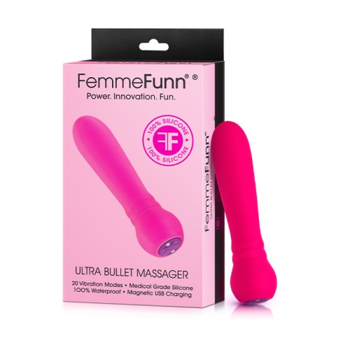 Masajeador Ultra Bullet FemmeFunn Vibrador de Silicona Recargable Rosa